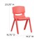 Flash Furniture Red Plastic Stackable School Chair with 13.25" Seat Height, PK2 2-YU-YCX-004-RED-GG - alternate 4